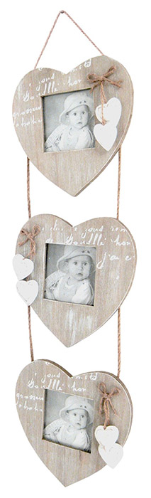 Wooden Heart 3 Hanging Photo Frames Wooden Heart 3 Hanging Photo Frames